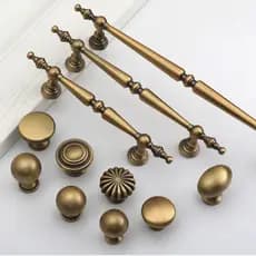 Puxador de Guarda-Roupa em Bronze Antigo Estilo Francês Minimalista Puxador de Porta de Armário de Sapatos Nórdico Puxad