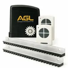 Kit Motor deslizante de correr AGL 300kg Trino Light 127 OU 220V COM OU SEM CREMALHEIRA