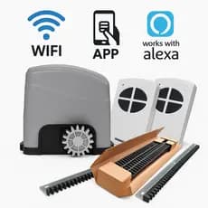 Motor Wifi Para Portão Eletrônico de Correr Izzy 300 kg Bluetooth App Via Celular Alexa Google Tuya