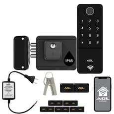Fechadura Eletrônica AGL Ultra Touch com TAGs extras e proteção antifurto. Selecione na compra