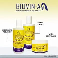 Kit Crescimento Capilar Biovin-A Força de Cavalo L&A Cosméticos 3x300g