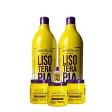 Kit Cuidados Capailares Lisoterapia Completo Shampoo e Condicionador 1L + Cronograma + Reparador 7ml – Hidratação+Brilho