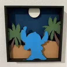 Quadro Caixa Decorativo Stitch 3D