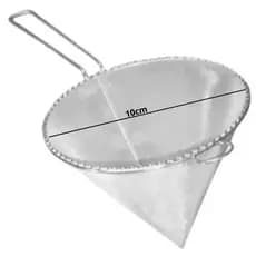 COADOR PENEIRA 10 CM CÔNICO MULTIUSO AÇO INOX FILTRAR, COAR ÓLEO, CALDO DE CANA  ULTRAFINO.