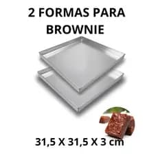 KIT COM 2 FORMAS DE BROWNIE NA MEDIDA 31.5 X 31.5 X 3CM ADQUIRA JA AS SUAS FORMAS EM ALUMINIO.