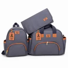 Kit 3 Peças Bolsa Maternidade Bolsa, Mochila e Trocador com Material Corano Premium Menino/Menina