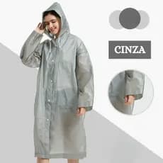 Capa de Chuva Com Capuz Reforçada Reutilizável Unissex DKL