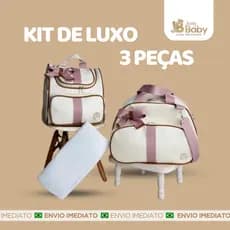 Kit Bolsa Maternidade 3 peças Kit de Luxo com mochila versátil 2 em 1, para bebê Menino/Menina