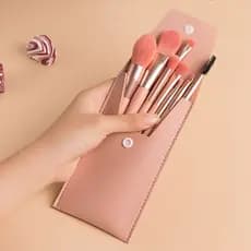 16 Peças 2 Kit Pincéis De Maquiagem com Estojo a couro sintético Para Viagem