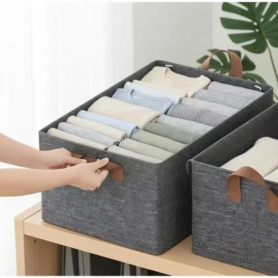 Kit com 3 Caixas Organizadoras Premium Dobráveis 26L Multiuso