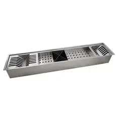 Calha Úmida Gourmet Inox 90cm Completa com Escorredor e Sifão