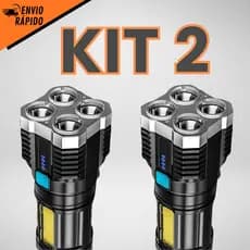 Lanterna Recarregável USB | Prova Dágua 4 Core Super Brilhante Multi-Função LED resistente
