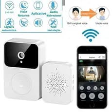 Campainha Com Câmera Vídeo Porteiro Sem Fio Wi-Fi HD Inteligente Interfone D Áudio-envio imediato