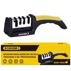 Amolador afiador de facas e tesoura  em aço inox profissional 4 in 1 original