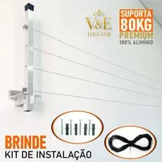 Varal de Roupa de Parede Retrátil