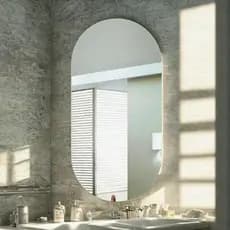 Espelho Decorativo Oval Lapidado Para Sala Banheiro Quarto + Dupla Face