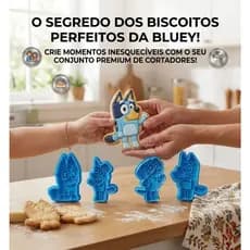 kit de Cortadores de Biscoito e Massinha Inspirado na Bluey Conjunto com 5 cortadores diferentes