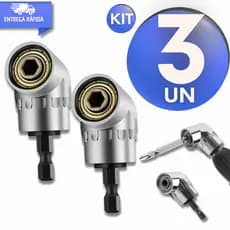 Combo Adaptador Angular 105°Graus Encaixe Sextavado Parafusadeira Furadeira Para Bits Ferramentas