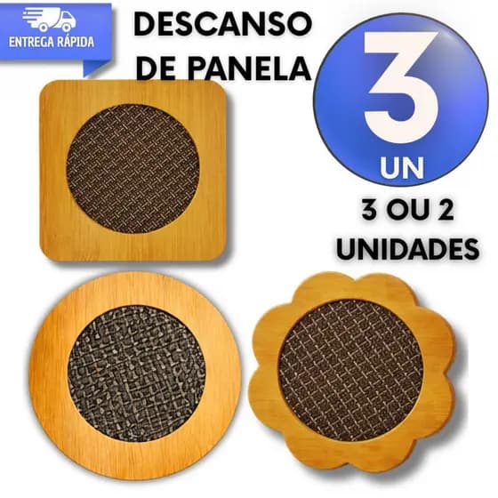 Descanso de Panela MDF Apoio Quente Bambu Resistencia Durabilidade Praticidades Mesa Cozinha