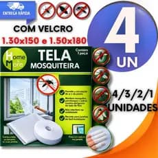4/3/2/1 Tela Mosquiteiro 150x180cm Velcro Adesivo Para Janela Anti Insetos Mosquito Pernilongo Praticidades
