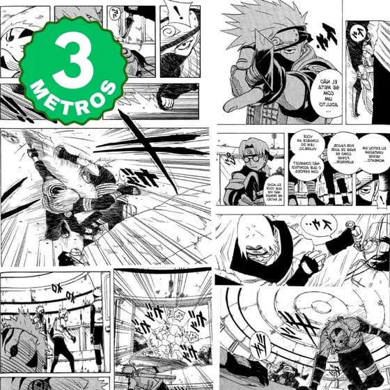 Papel de Parede Adesivo Naruto Sasuke Manga Preto e Branco Quarto Gamer Geek Lavável 3 Metros