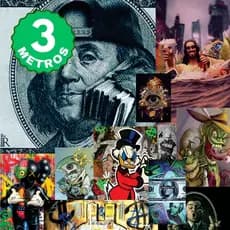 Papel de Parede Adesivo Auto Colante Quadrinhos Gangster Dólar Fosco Lavável Rolo 3 Metros