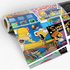 Papel de Parede Adesivo Simpsons Desenhos Estilo Gibi Retro Adesivo Lavável - Pro Decor