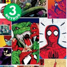 Papel de Parede Adesivo Homem Aranha Colorido Quadrinhos HQ Gamer Lavável 3 Metros