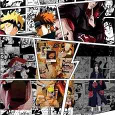 Papel de Parede Adesivo Naruto Colorido Sasuke Manga Anime Quarto Geek Infantil Lavável 3 Metros