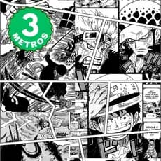 Papel de Parede Adesivo One Piece Manga Preto e Branco Gamer Geek Quarto Infantil lavável 3 Metros