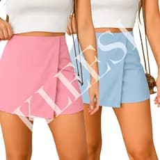 KIT 2 Short Saia Alfaiataria Feminino Elegante Basico zíper lateral inspirado em marca Zr moda Verão