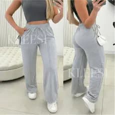 Calça Pantalona Feminina Lazinha Cintura Alta com Bolso, elástico Promoção outono Inverno Casual Wideleg Dia a Dia