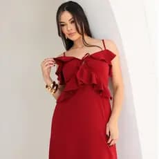 Vestido MIDI Feminino Alcinha c Regulador Verão Elegante Duna Costas lastex forrado Casual Romântico
