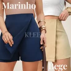 Kit 2 Shorts Saia Alfaiataria Feminino Elegante com zíper lateral elegante estilo Zar moda blogueira