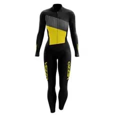 XAMA Macacão de ciclismo feminino de manga comprida de um fato de ciclismo de protecção UV