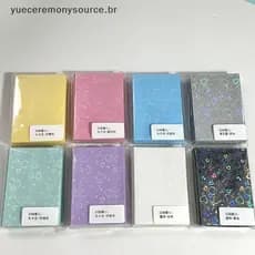 # yuece 50 Peças Mangas De Cartão Kpop 61x91mm 20C Suporte De Brilho De Coração Para Cartões Postais Holo Filmes De Carg