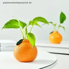 # yuece Vaso Em Forma De Fruta Laranja Reprodução Esmaltado Desktop Arte Decoração De Mesa Buquê Peça Central ,