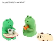 # yuece 1 Peça Acessórios Para Casa De Bonecas Em Miniatura De Resina De Sapo Decoração De Escritório Faça Você Mesmo Es