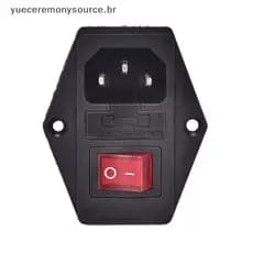 # yuece Novo Plugue Macho De Entrada Ca De 3 Pinos Power Soet Com Interruptor De Fusível 10A 250V ,