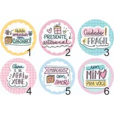 50 Adesivos Etiqueta Tag Um mimo pra você - Embalado com amor - 3X3cm