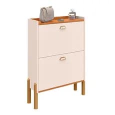 Sapateira com 2 Portas e Pés Organizadora Para Quarto e Closet Multiuso Moderna  Lolla