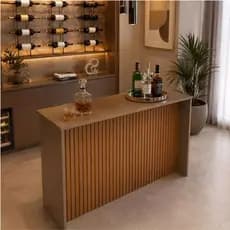 Bancada Ripada 120CM Mesa Alta Gourmet para Cozinha Americana Divisor de Ambiente Balcão Decorativo