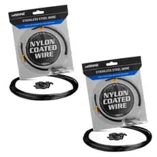Kit 2un Cabo Aço Pesca Marine Sports Black 10m 20lbs 70luvas