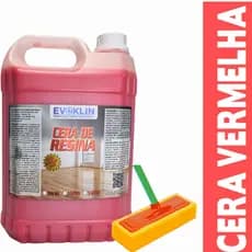 CERA VERMELHA DE PISO COM RESINA 5L + RODO APLICADOR I LAJOTA O CIMENTO QUEIMADO