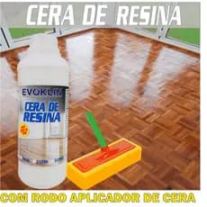 Cera Para Piso 1L + Rodo Aplicador Ideal P/ Assoalho De Madeira Ardósia Cimento Queimado Taco Lajota