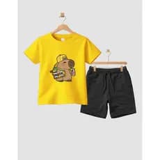Camiseta Short Conjunto Infantil Capivara Em Algodão Conjunto De Bermuda Juvenil Conjunto De Bermuda Juvenil