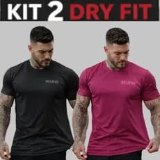 Kit  2  Camiseta DryFit Academia Masculina Fitness Dri Fit Para Treino e Corrida Do P Ao G3