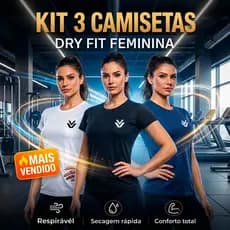 Kit 3 Camiseta Dry Fit Marca Propria Para Treino Feminina Corrida Academia Poliester Premium