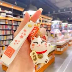 Chaveiro Gato Da Sorte Manekineko c/alça Mosquetão
