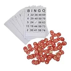 Bingo kit de Madeira E Papel 75 Números E 18 Cartelas
